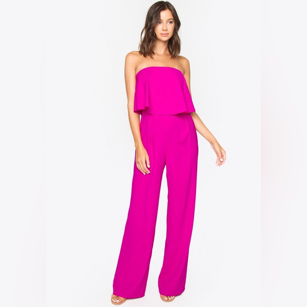 Sugar + Lips Elegant Pink Strapless Jumpsuit